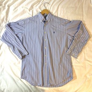 RALPH LAUREN blue striped business shirt, size S